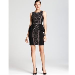 BCBG Lilou Peplum lace dress
